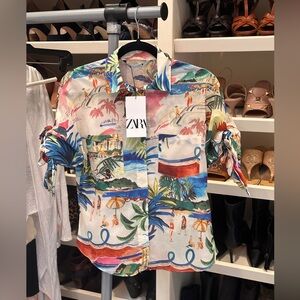 BNWT Zara ZW Collection Printed Multicolored Shirt